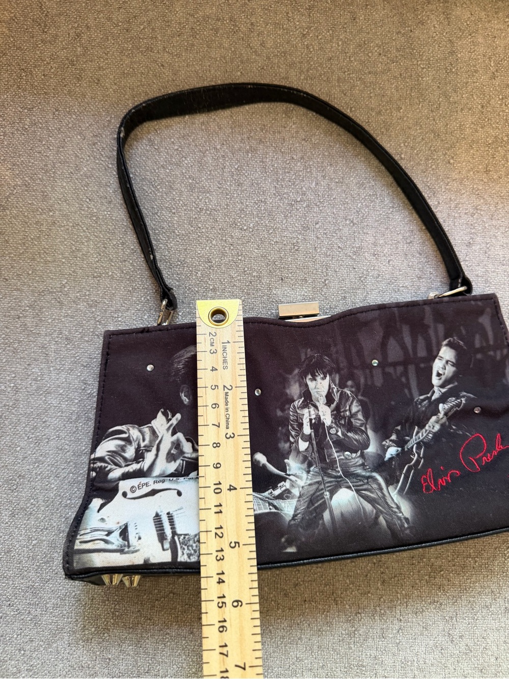 Vintage Ashley M Elvis Presley Photo Shoulder Bag Purse Y2K Licensed - Picture 4 of 11